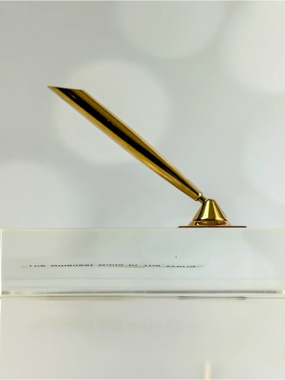 Vintage MicroBible Acrylic Pen Holder – NCR Microform Technology – Rare Desk Dis
